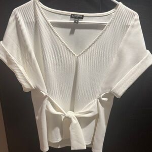 Express Women's Cream Tie-Front Blouse